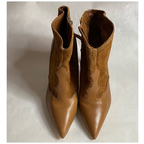 Sam Edelman Bradley Brown Leather Suede Booties - Picture 2 of 11